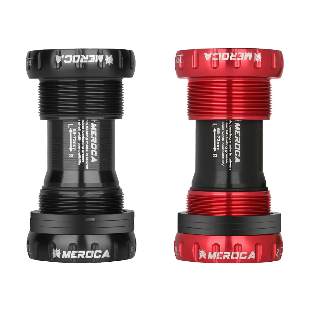 Aluminum Alloy Bicycle Bottom Brackets 68-73mm Ceramic Bearing Road Mountain MTB Bike BB Sets Central Axis Parts 22/24mm