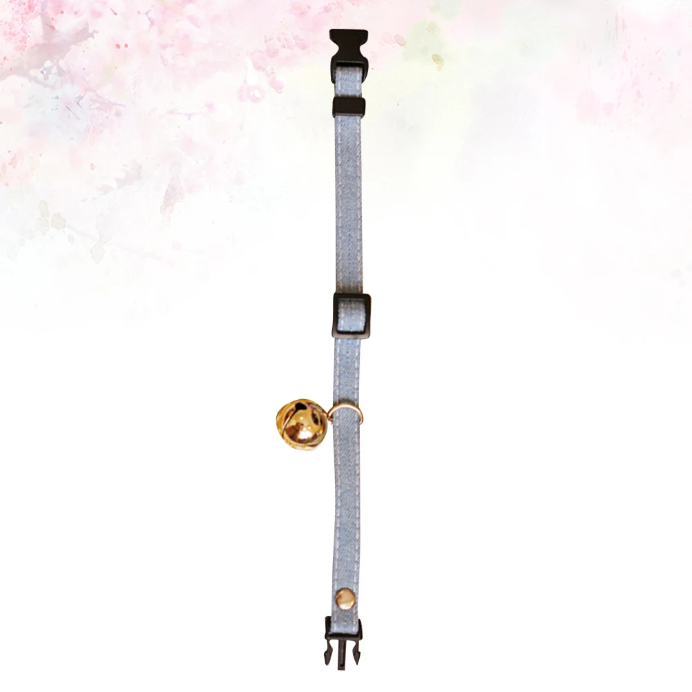 

Pet Collar Adjustable Demin Golden Star Pattern Collar Buckle Necklace Creative Simple Bell Necklace for Pet Cat Kitten Dog (Lig
