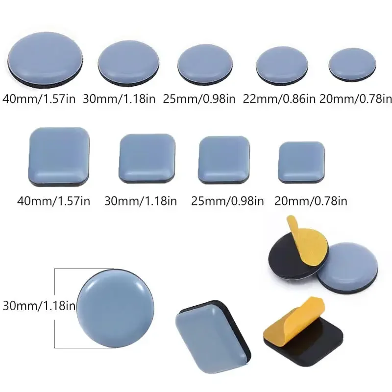 4-40Pcs Self Adhesive Furniture Sliding Pads Noise Reduction Mat Easy Move Bench Floor Table Chair Leg Silent Sliders Pads