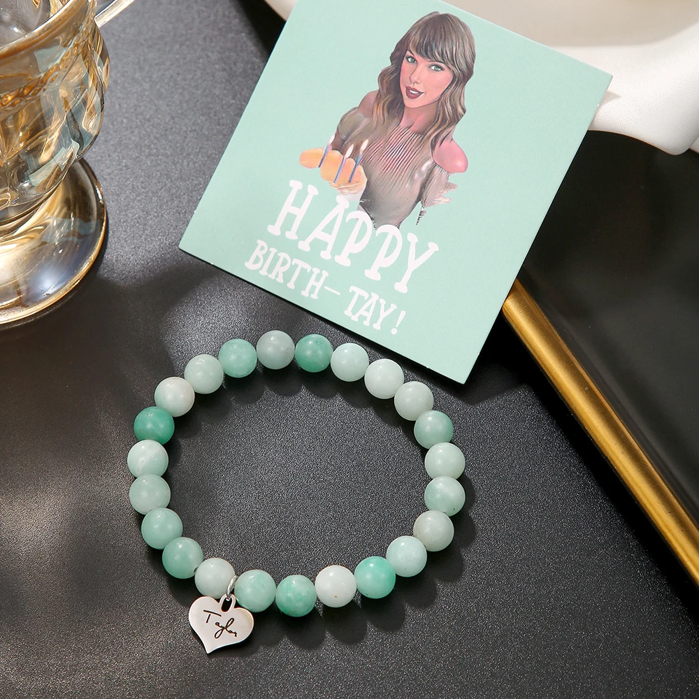 Taylor Fan Bracelet Taylor Party Music Festival Fan Bracelet Stainless Steel Love Natural Stone Friendship Bracelet for Female