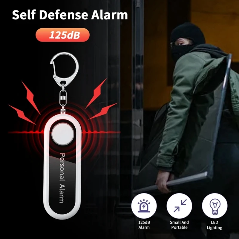 Alarma Personal de autodefensa para niños y mujeres, llavero de seguridad portátil duradero, 125dB, sirena de defensa Personal