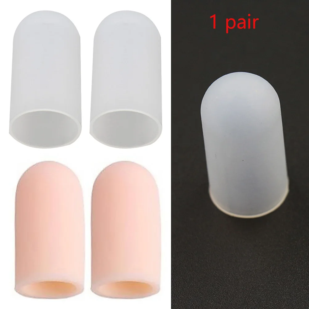 2 pcs Silicone Gel Fingers Cap Fingertip Protector Insulation Finger Guard Anti-skid Hand Care Toe Finger Care Tube Bandage #