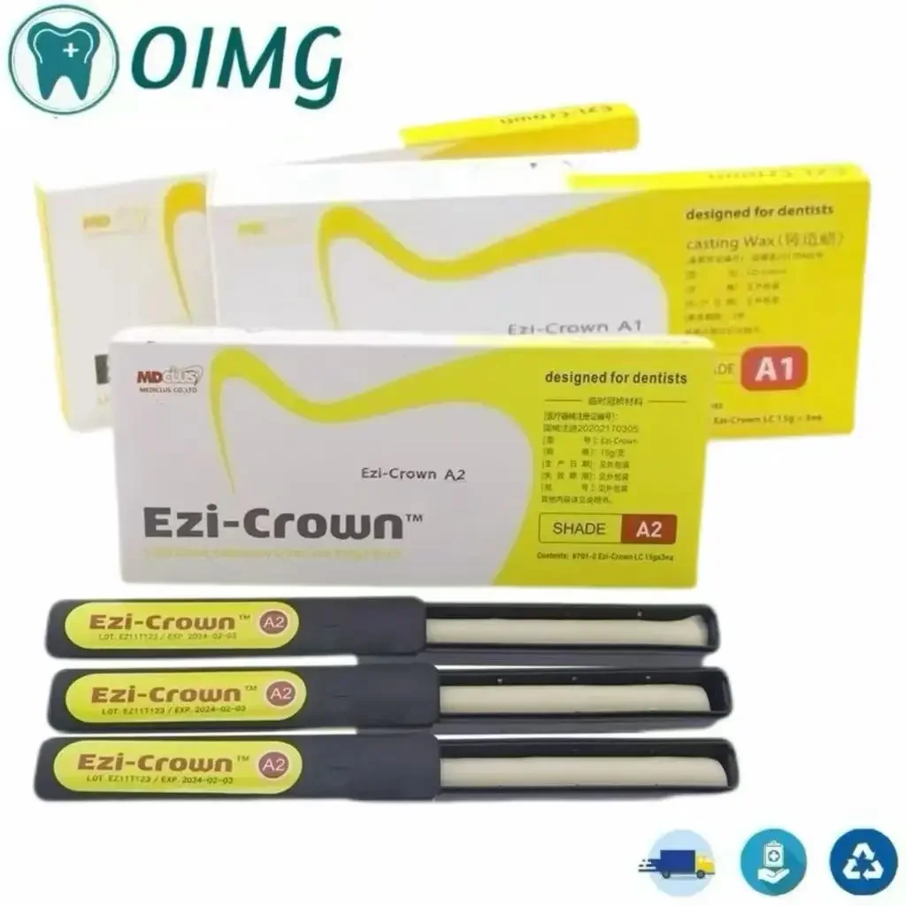 

Dental Temporary Crown and Bridge Resin Material Ezi Crown LC Light Cure Temp Inlay Relining Korean Mediclus Dentistry Products