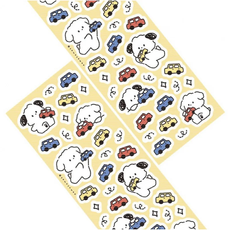 Korean Cute Cartoon Little White Dog Animal Pattern Stickers Hand Account Diary Notebook Scrapbook Diy Decorative Stickers