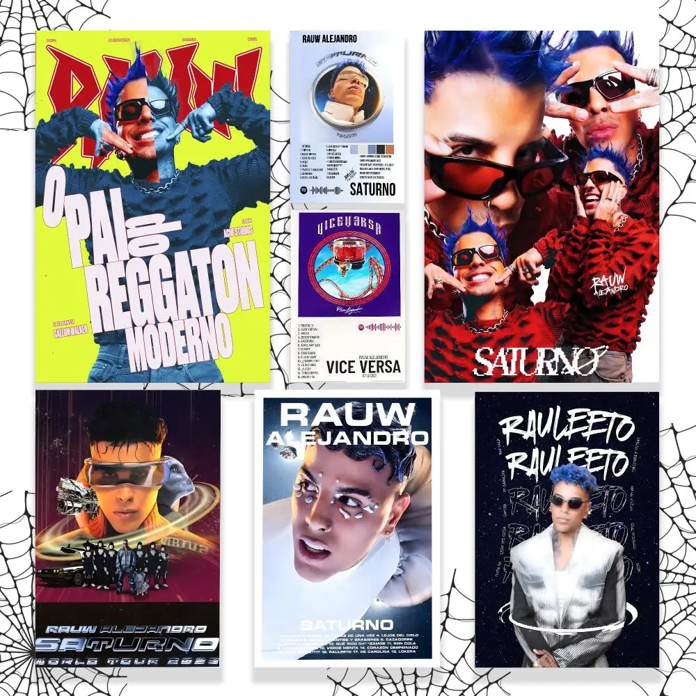 Sänger R-Rauw Alejandro Poster Grafisches Wandkunst-Poster HD Wasserdichter PP-Papierdruck für Schlafzimmer Wohnzimmer Büro Dekoration Geschenk