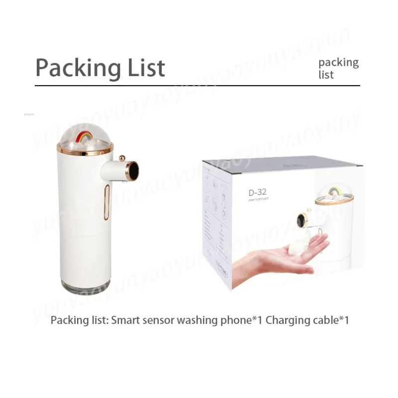 Newest Design Patent  Rainbow Pink Automatic Liquid Pump Touchless Hand Wash Machine  Sensor  Measuring Foam Soap Dispenser
