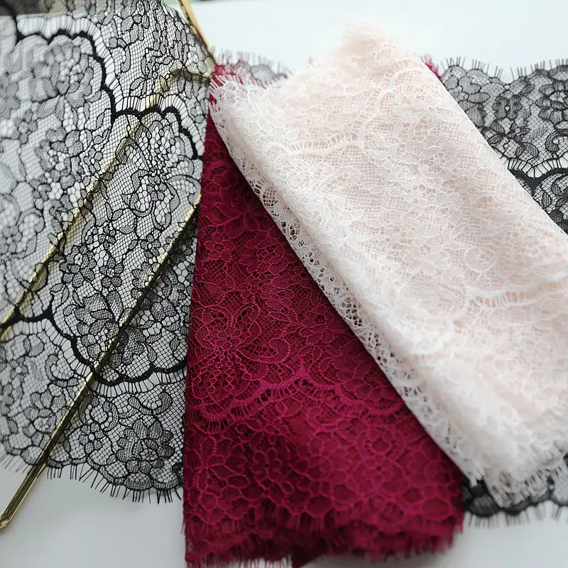 

Кружевная нейлоновая отделка ресниц, 2 шт., 22,5 см * 145 см, винно-красная/бледно-оранжевая, розовая, для одежды, декоративные аксессуары X1240