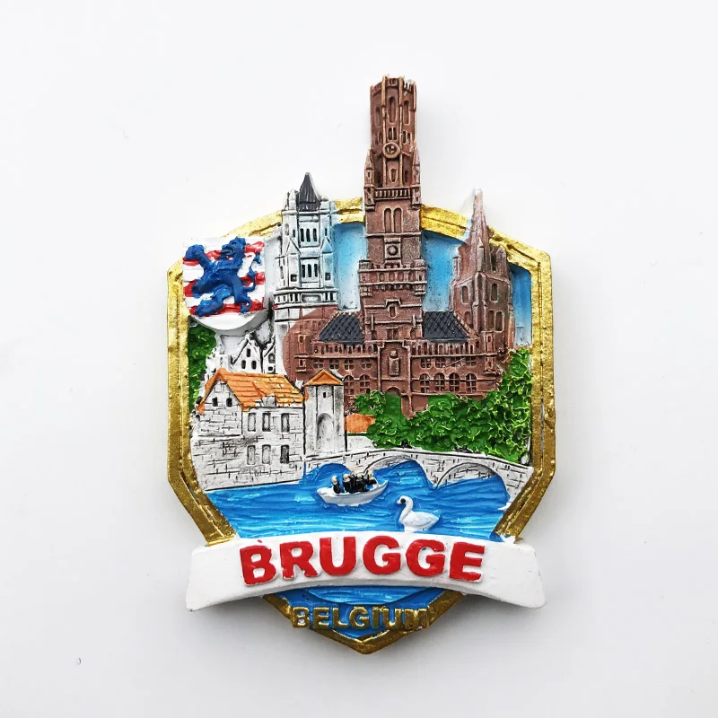 Europe Belgium 3D Fridge Magnets Tourism Souvenir Refrigerator Magnets Sticker Collection Handicraft Decoration Articles