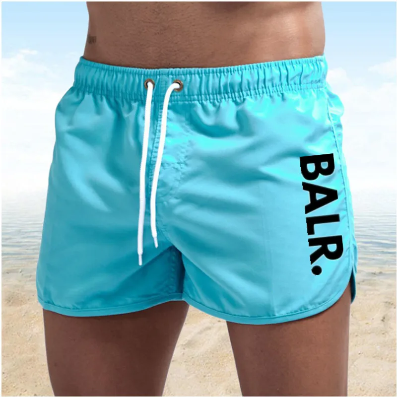 2024 Trendy BALR Brand Summer Quick-Dry Shorts Men Swimwear Beach Shorts Swim Shorts Beach Wear Sports (9 Colors) Men\'s Clothing