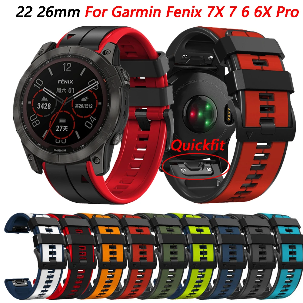 22 26mm Quick Fit Strap For Garmin Fenix 7 7X 6 6X Pro 5 5X Plus 3 HR Correa Watch Band Bracelet Smartwatch Accessories