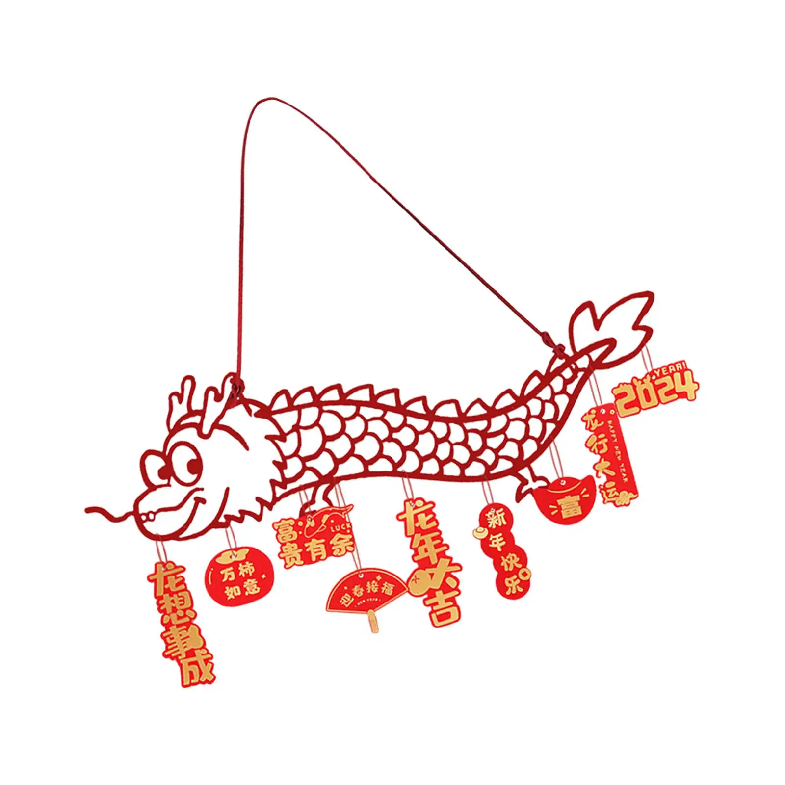 Chinese Dragon New Year Hanging Decoration 2024 Spring Festival Ornament Dragon Pendant for Festivals Living Room Window Dorm