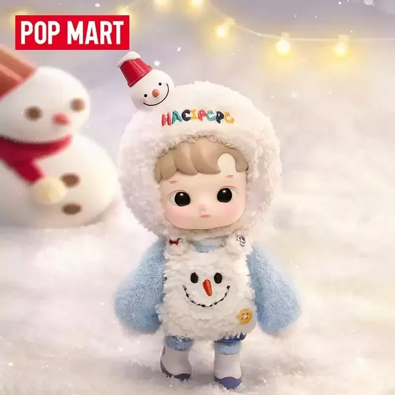 Pop Mart Hacipupu Snowman Visit Guess Bag 100% Original Toys Doll Cute Action Anime Figure Desktop Ornaments Collection Gift