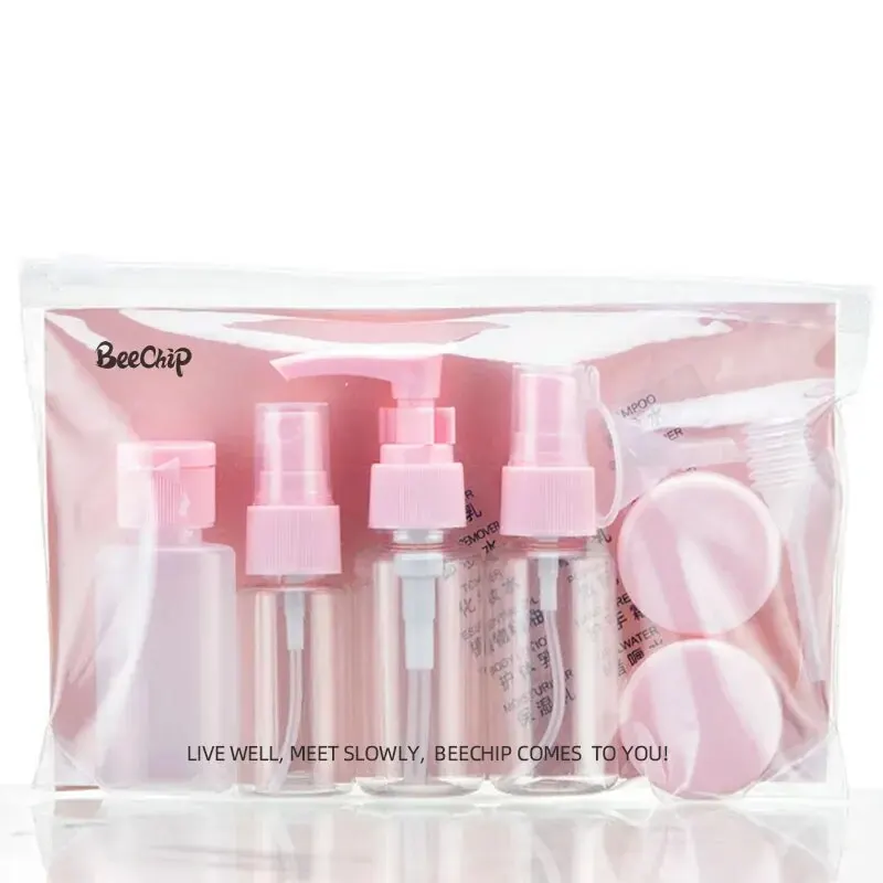 9 PCS Travel Dispensing Bottles Spray Bottles Lotion Bottles Cosmetic Bottles PET Plastic Bottles Seals Portable and Leak-proof image 6