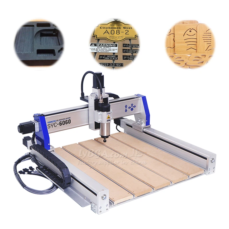 LY 6060 9090 CNC Router Wood Engraver SYC Series Engraving Machine Drilling Milling USB Woodworking Carving Lathe Tools Device