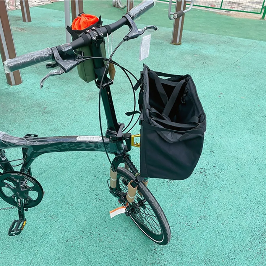 Bolsa frontal para bicicleta plegable, cesta para verduras, accesorios para bicicleta