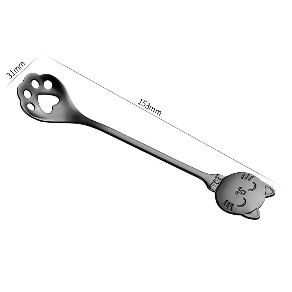 Cute Stainless Steel Cat Paw Teaspoon Paw Design Funny Coffee Spoon Novelty Mini Size Ice Cream Spoon Kitchen