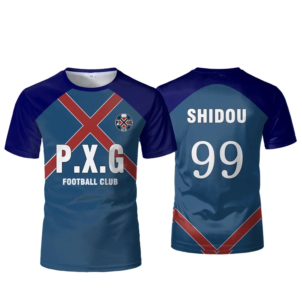 P.X.G Blue Lock Japanese Anime 3D Printing Plus Size Men's Jersey Football Uniform No.9 T-shirt Quick Drying Breathable Blazer