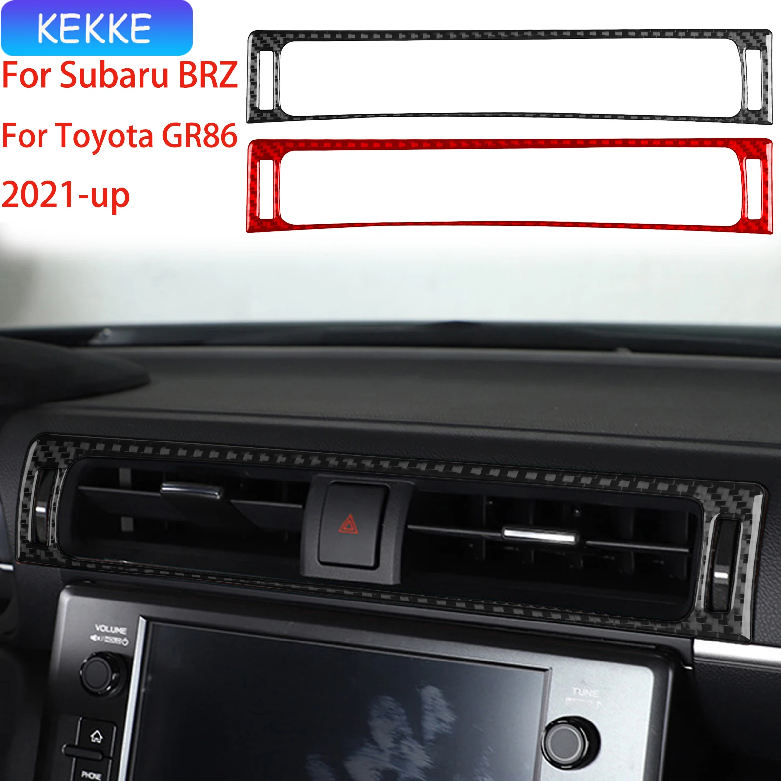 

For Subaru BRZ/ For Toyota GR86 2021-up Carbon Fiber Decal Central control air outlet frame Interior Decorative Stickers