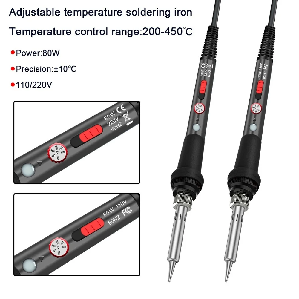 80W Electric Soldering Iron Set With Quick Heat Core For Home Garden Tool Workshop And Precise Metal Joining-Tasks