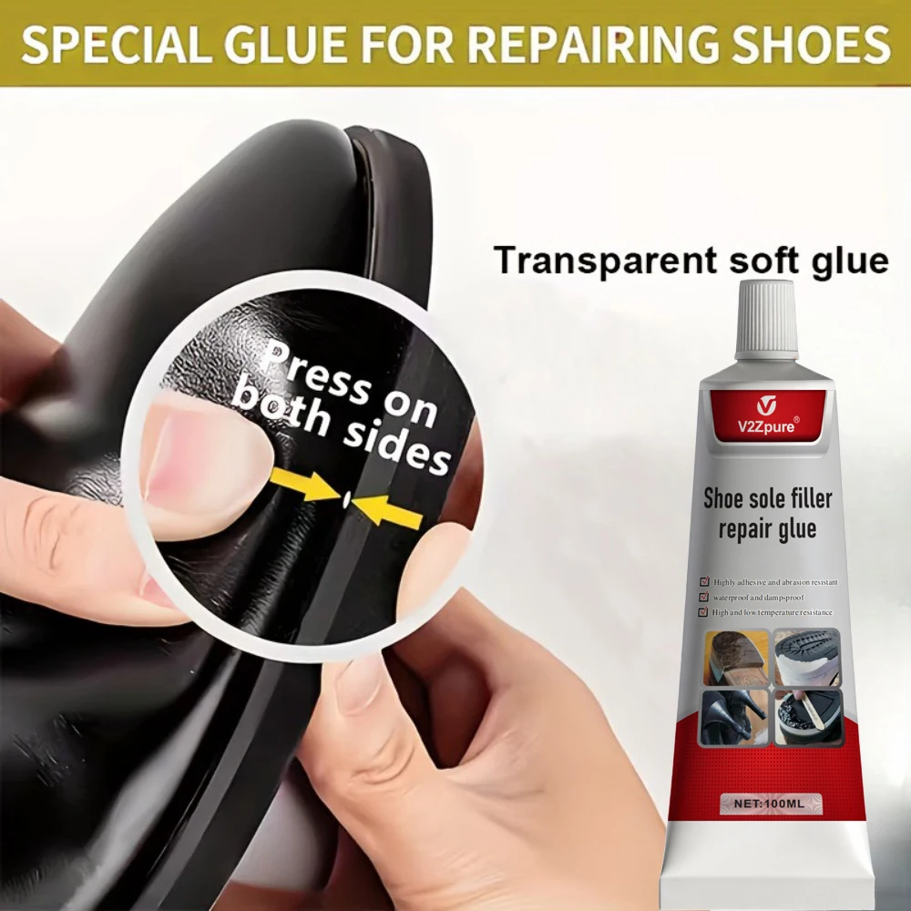 Waterproof Transparent Shoe Sole Repair Glue Super Strong - Durable Sealant for Crack Filling, Repair Paste for Rubber Materials