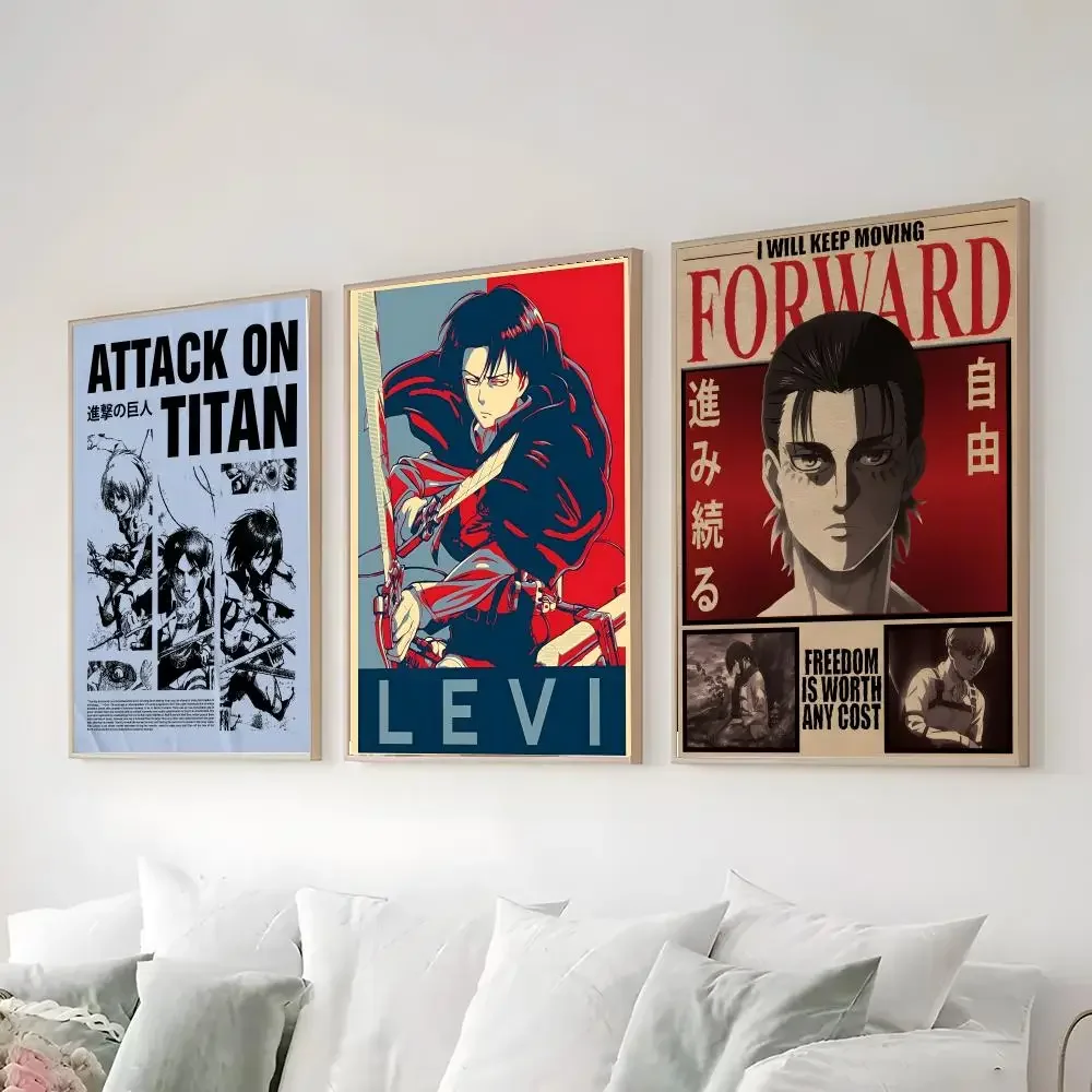 A-Attack on Titan Poster High-definition  poster stickers, suitable for bedroom, living room, home decoration