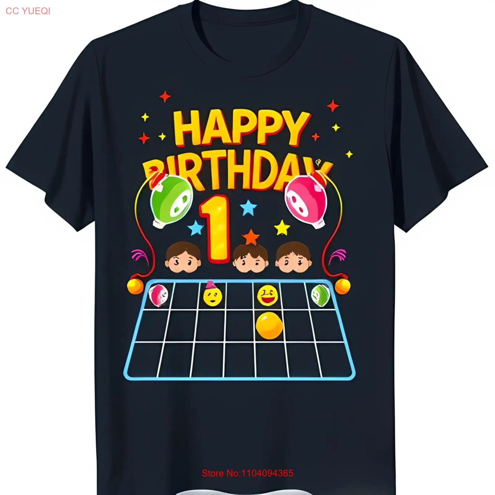 

Красочная футболка с рисунком «С Днем Рождения» для веселого дизайна первого дня рождения