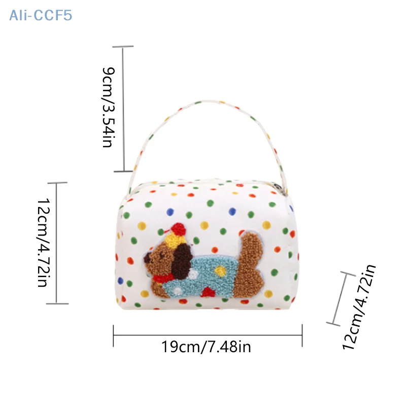 لطيف البولكا نقطة الألماني حقيبة مستحضرات تجميل سعة كبيرة يده حقائب مستحضرات التجميل جرلي المحمولة تخزين أكياس السفر حقائب أدوات الزينة الهدايا