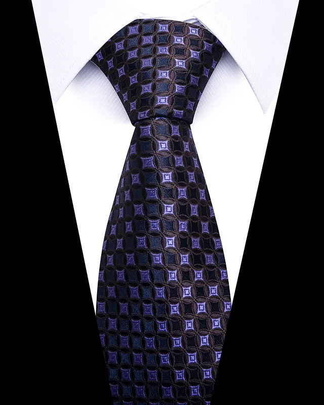 Hochwertige Hochzeitskrawatten für Männer, modisch, neuer Stil, blauer Streifendruck, Krawatten, tägliches Büro, Bekleidung, Accessoires, Geschenk für Männer – Detail 19