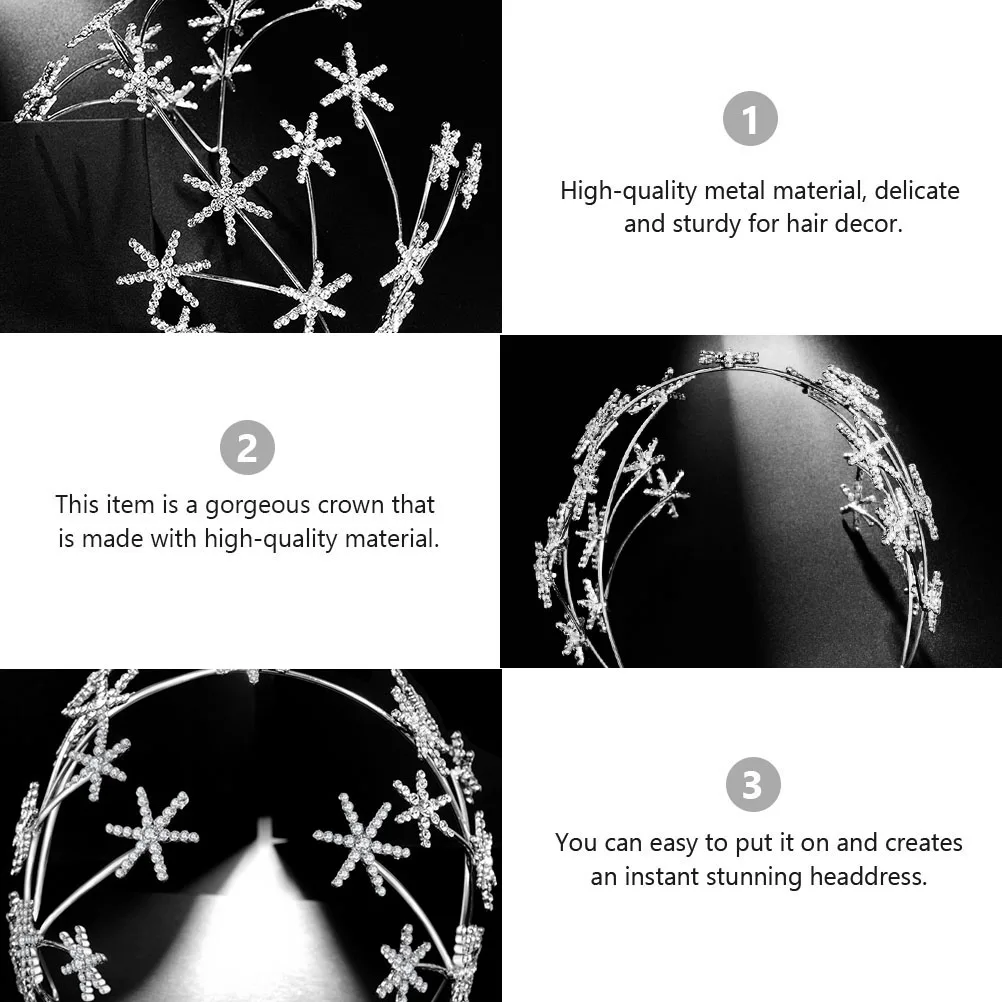 تاج إكسسوار للشعر غطاء رأس الزفاف الأبيض كريستال الفرقة النساء العروس الزفاف حجر الراين تاج اكسسوارات معدنية تصفيفة الشعر ديكور