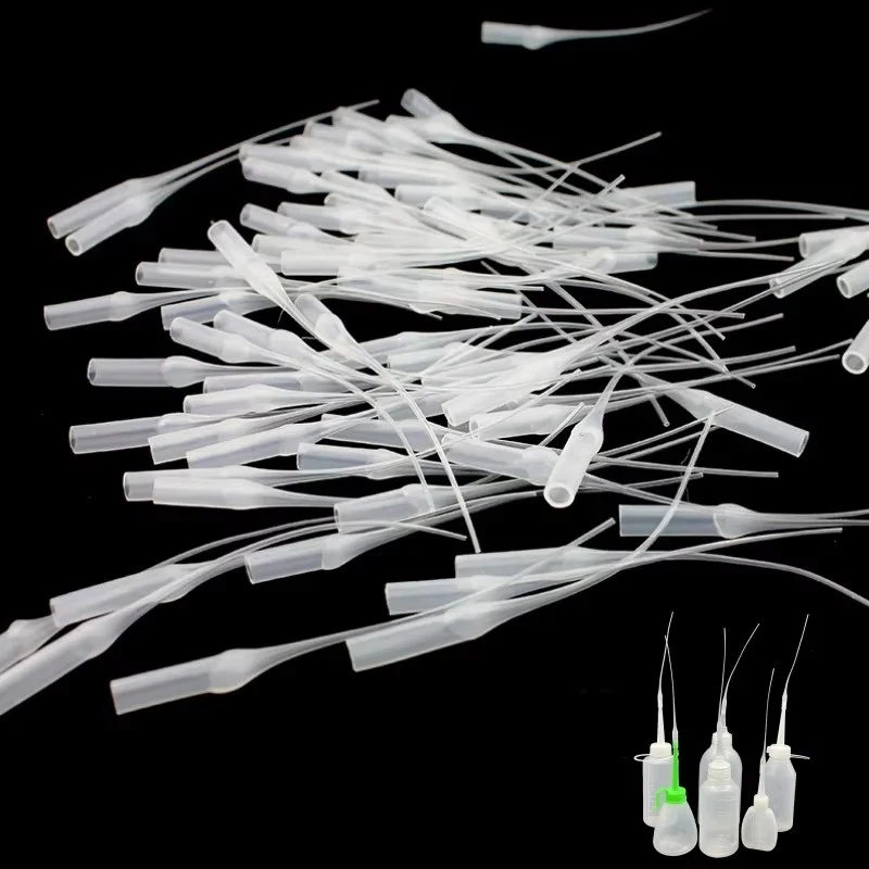 50/150/300pcs Adhesive Dispenser Accessories Fine Glue Nozzle Plastic Glue Bottle Head Glue Precision Tool Suitable For Making