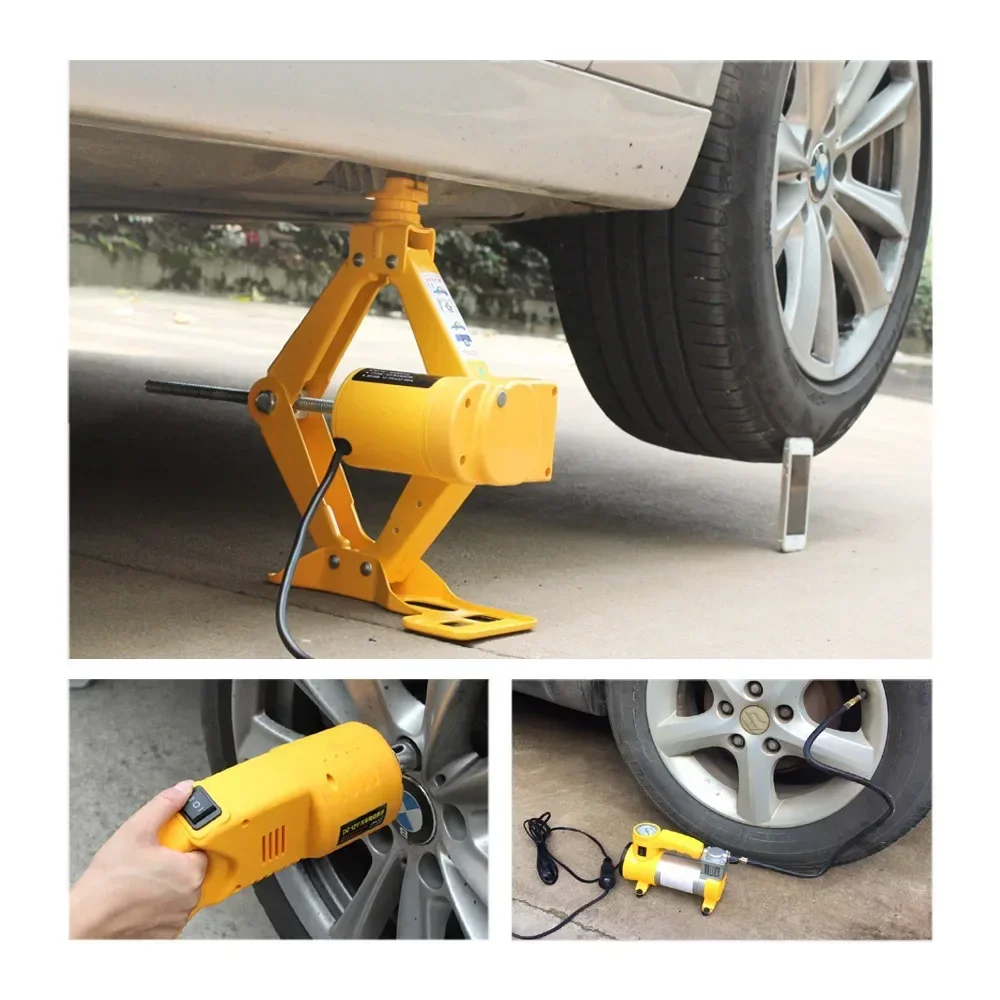 

2025/Hot selling 12 V electric wrench inflation pump vehicle mounted toolbox car emergency jack kit car horizontal jack