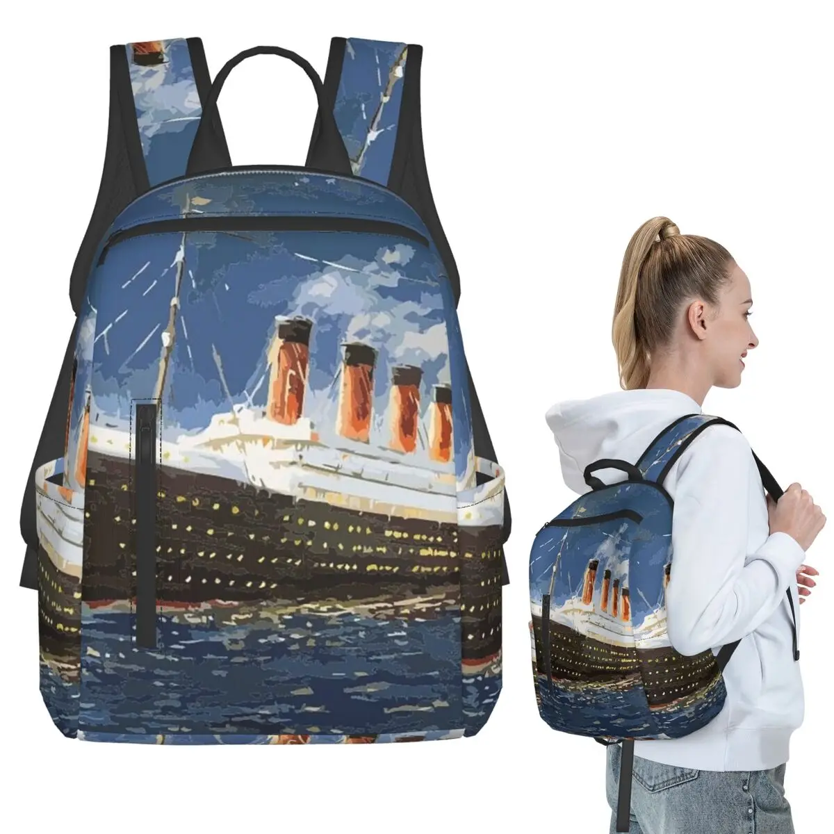 The Most Popular Ship Of All Times, Titanic. Backpack Student BookBag Boys Girls School Bag Computer Shoulder Bags Men Women