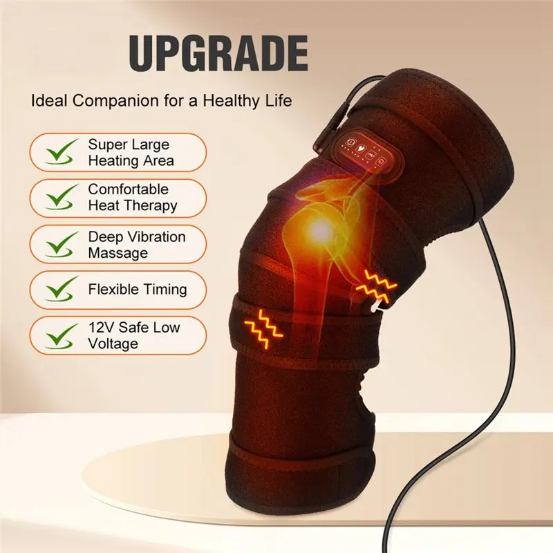 加熱マッサージ膝パッド 拡張版 加熱膝パッド 温熱膝マッサージ器 加熱パッドマッサージ器 痛みを和らげる (EU) EUプラグ