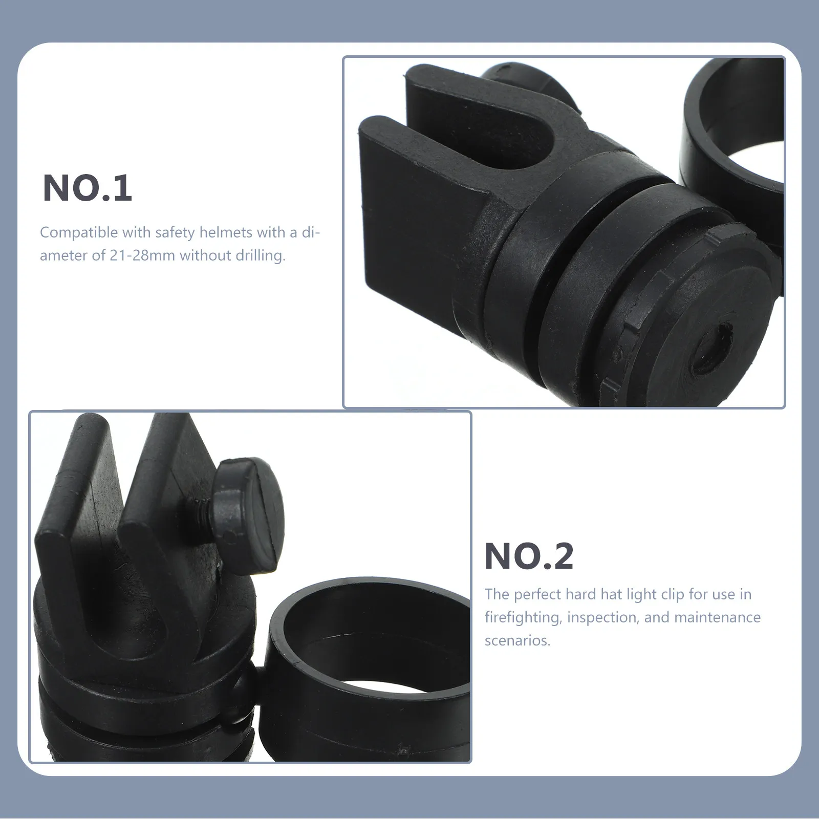 Hard Hat Light Clip Holder for Headlamp Compatible Safety Helmets 21-28Mm Secure Flashlight Mount Fire Use