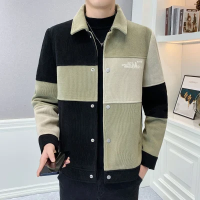 2023 winter Colored grid jacket male Fashion Trench coat men jeans Jacket Men's Casual jackts autumn men classic denim Coat