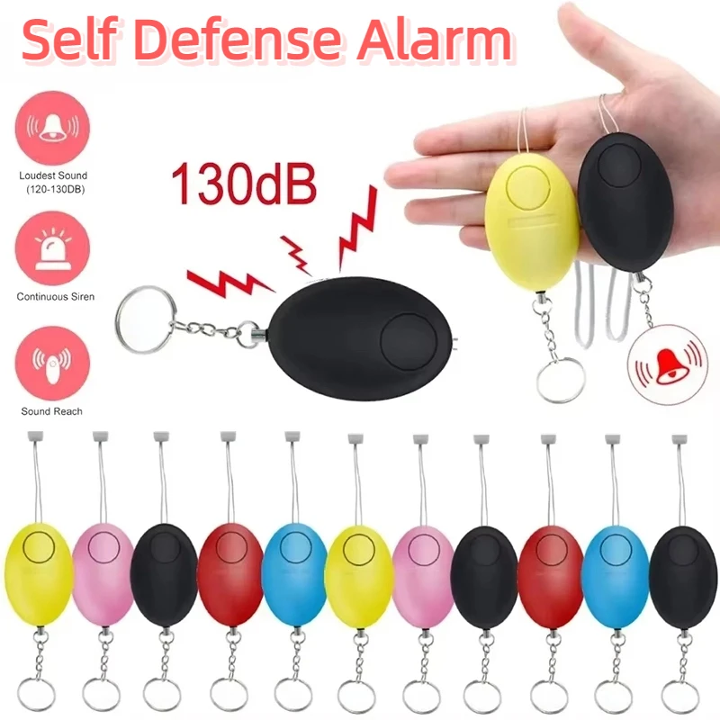 Self Defense Alarm 130dB Egg Shape Girl Women Security Protect Alert Personal Safety Scream Loud Keychain Emergency Alarm 2025