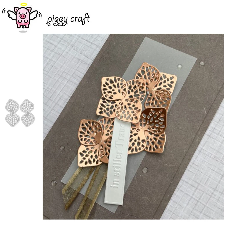 Piggy Craft metal cutting dies cut die mold Leaf decoration Scrapbook paper craft knife mould blade punch stencils dies