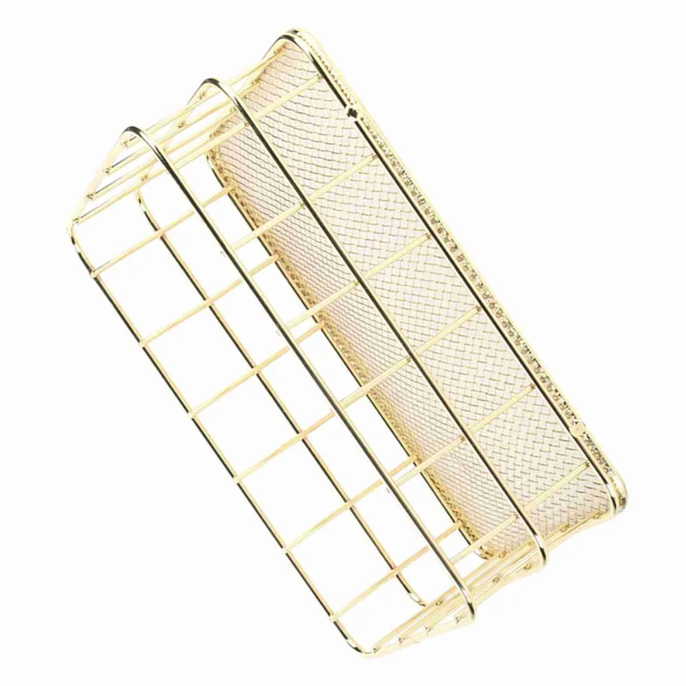 Langlebiger Aufbewahrungskorb aus Schmiedeeisen, Gold, klein/groß, Schreibtisch-Organizer, dekoratives Ablagefach für die Küchentheke