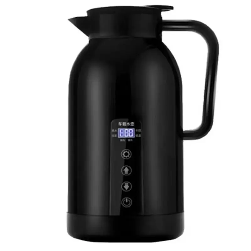 

ABHZ-Car Hot Kettle 1200ML Open Water Cup Car Temperature Control LCD Display Car Travel Coffee Pot