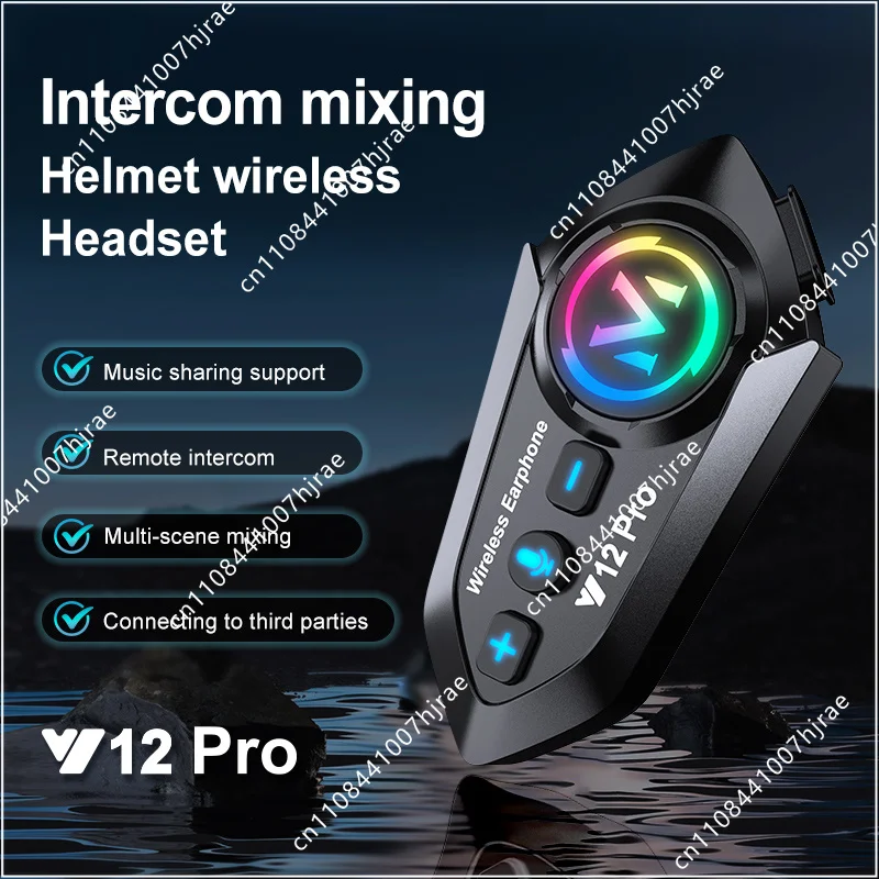 Motorcycle Helmet Bluetooth Intercom Headset Wireless Riding Headphone Handsfree With Music Share For Motorbike Rider