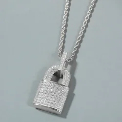 CAOSHI Gorgeous Lock Pendant Necklace for Women Luxury Party Jewelry with Brilliant Zirconia Delicate Accessories for Female