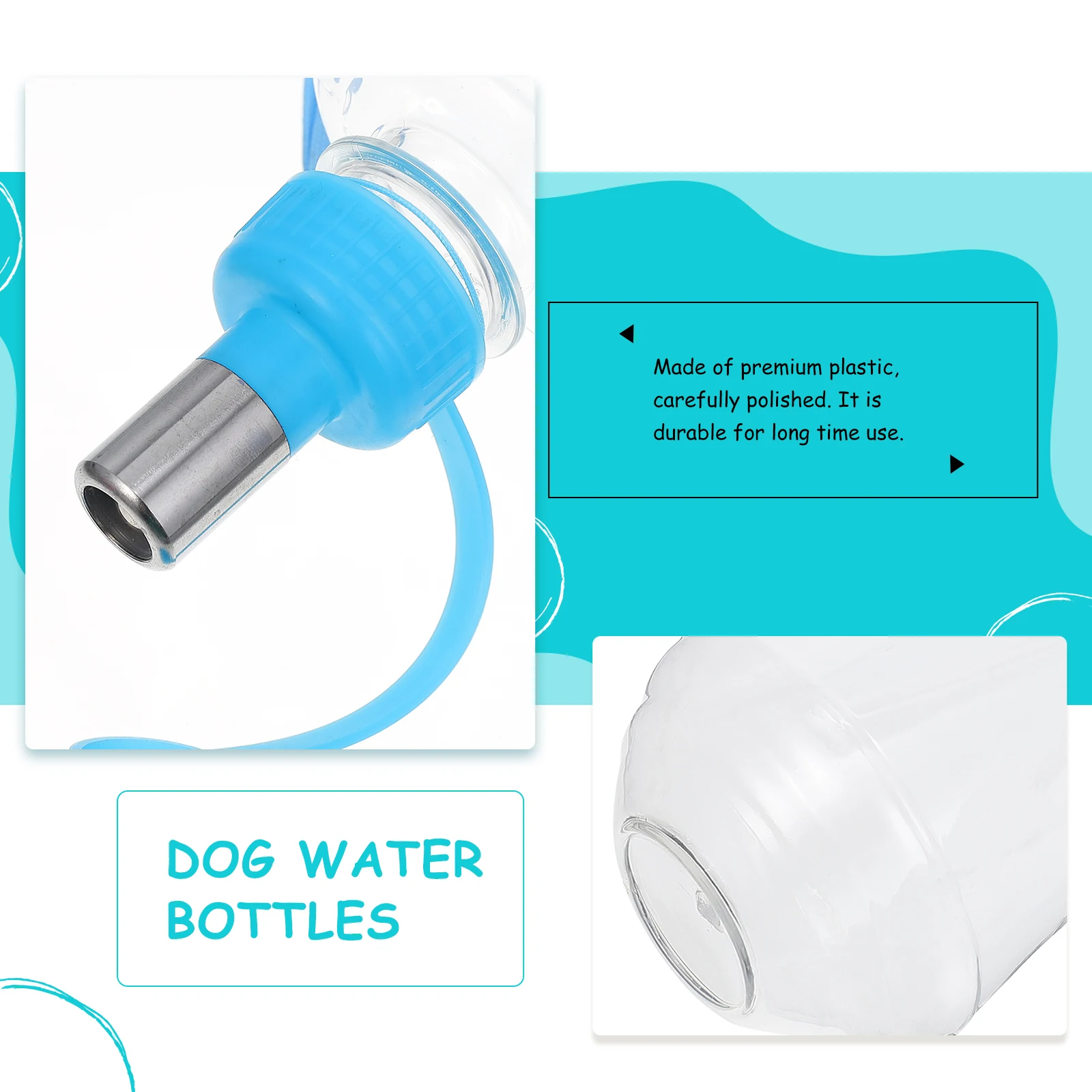 

2pcs Pet Fountain Bottle for Dog Small Puppy Portable Kettle Dispenser Leak Proof Healthy Portable Dog Plastic