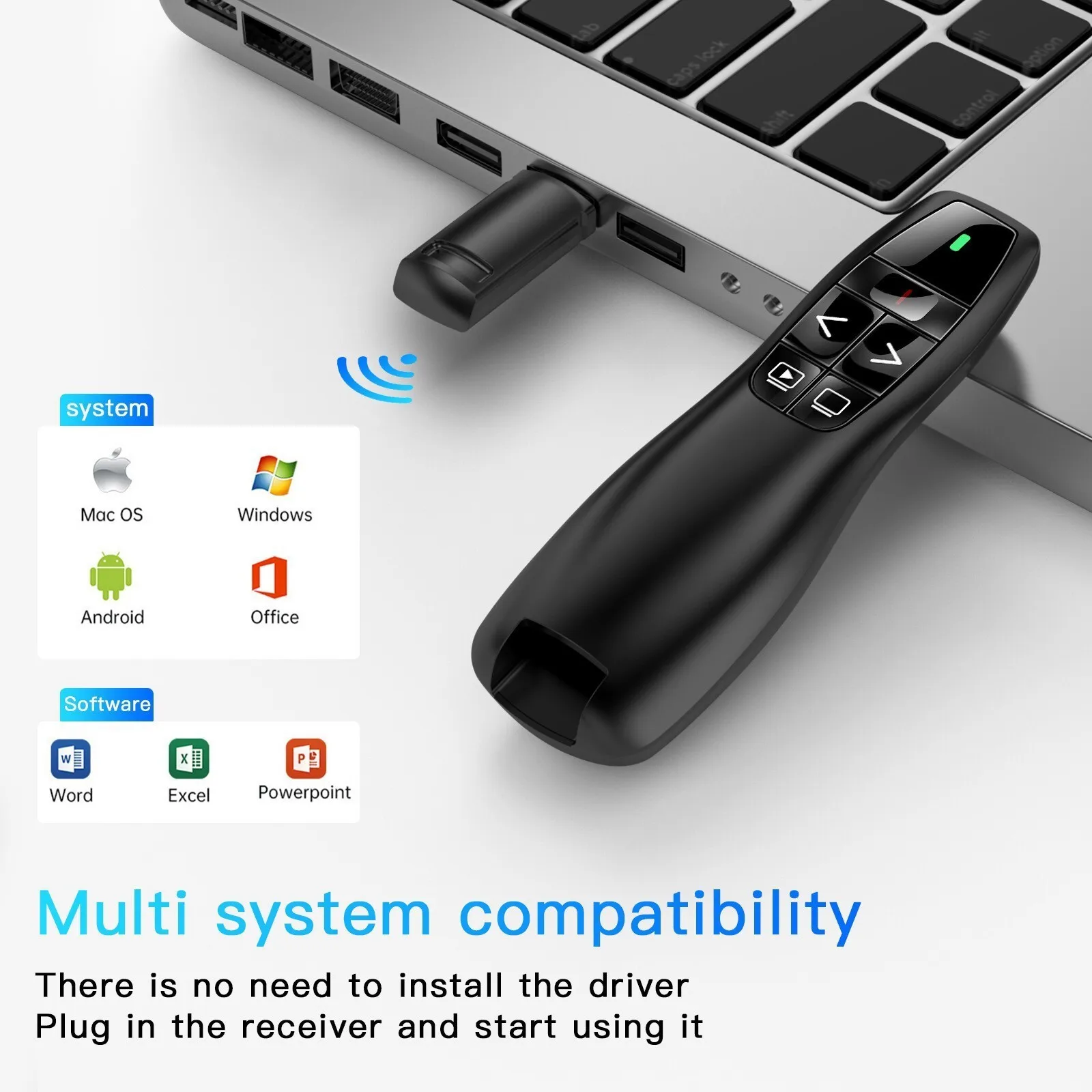 Wireless Laser Flip Pen Air Mouse Mutimedia 360° Remote Contorl Gifts Mice Pen 100M Working Range For Excel Meeting Teaching PPT