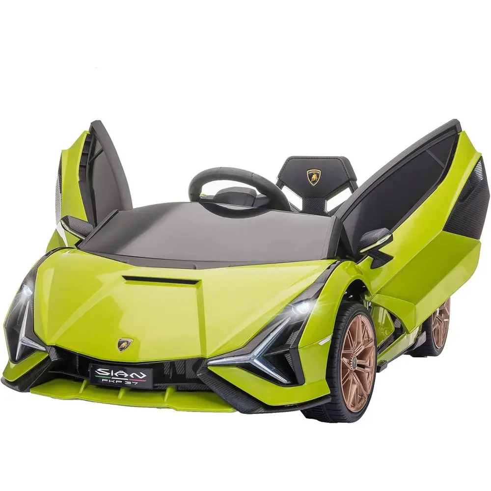 

12V Battery-Powered Electric Ride-On Car for Kids with Remote, Horn, Music, and Lights, Green