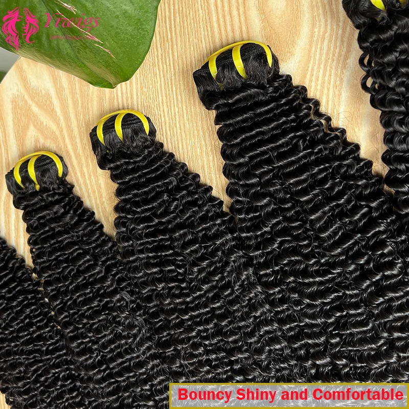 Rambut Ikal Keriting Super Double Drawn Yiwigs, 100% Rambut Asli Manusia, 10-30 Inci, Wig Afro Keriting, Ekstensi Rambut Mentah untuk Menjahit