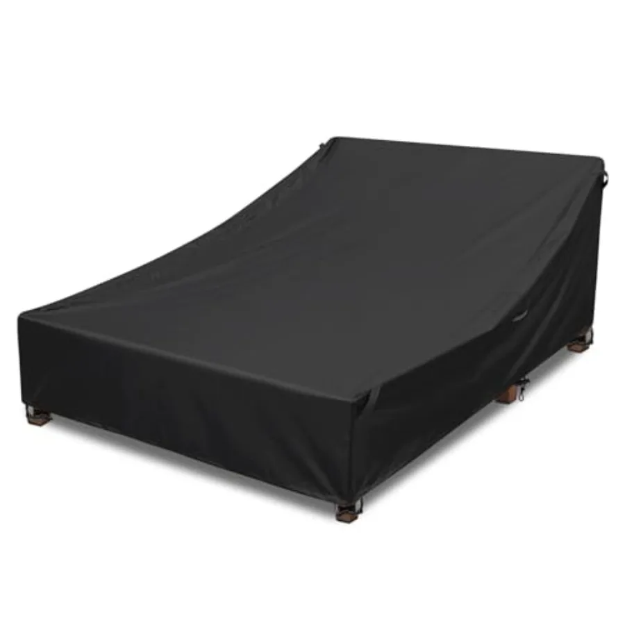 

Double Lounge Chair Cover 100% Waterproof Outdoor Chaise Lounge Cover 600D Weather Resistant Material UV Protection Windproof D