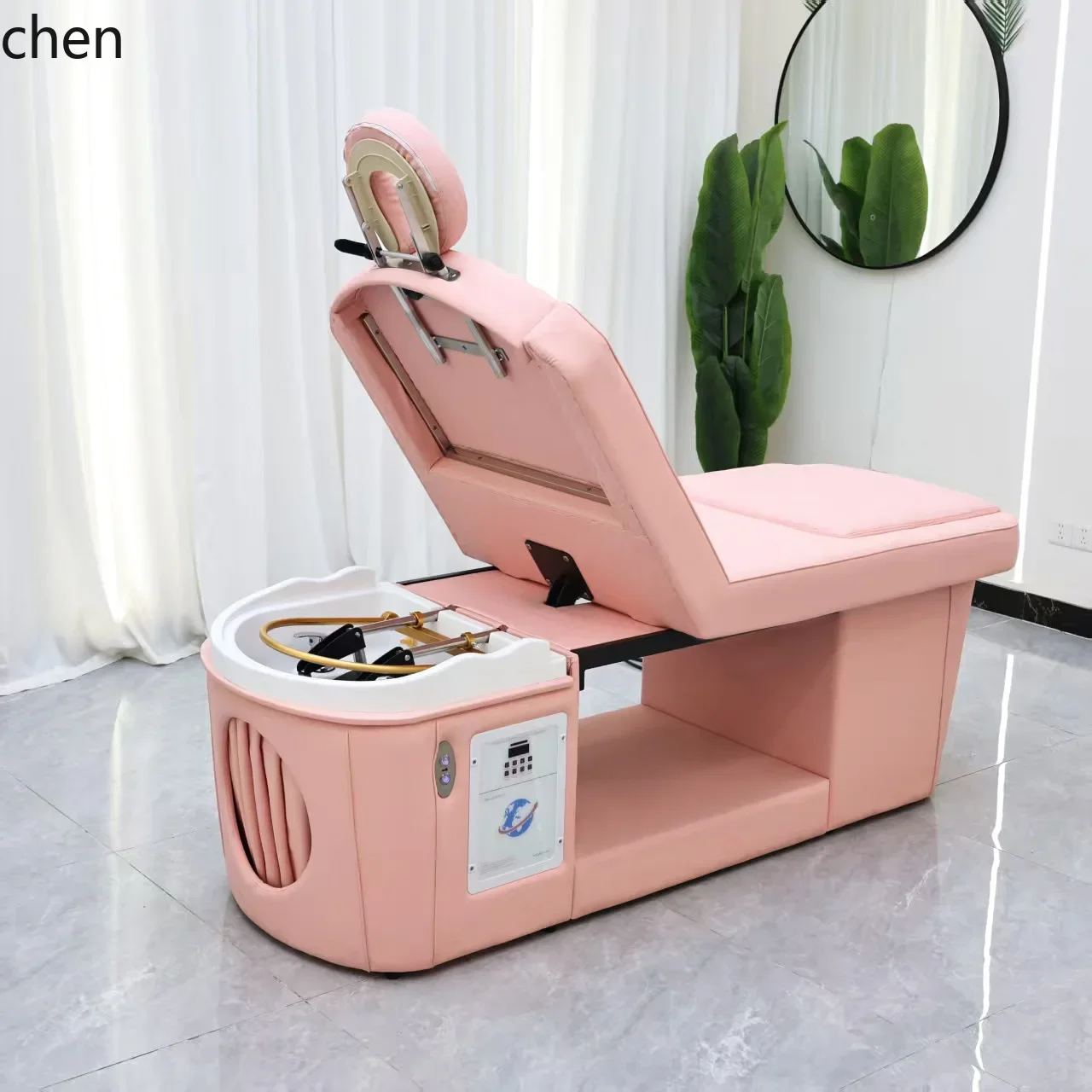 Electric Adjustable Shampoo Bed with Water Circulation, Steaming, Foot Bath, Beauty Salon, Health Center, Foot Spa, Massage