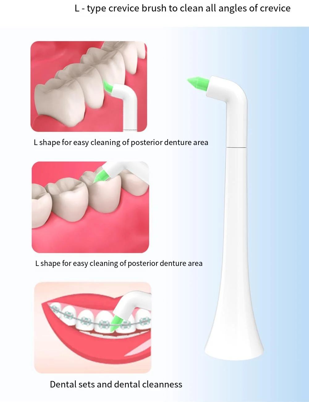 Cabezales interdentales de repuesto para cepillo de dientes Philips HX3,6,8,9 series, sistema de cabezal de cepillo con clic, para limpieza de aparatos/entre