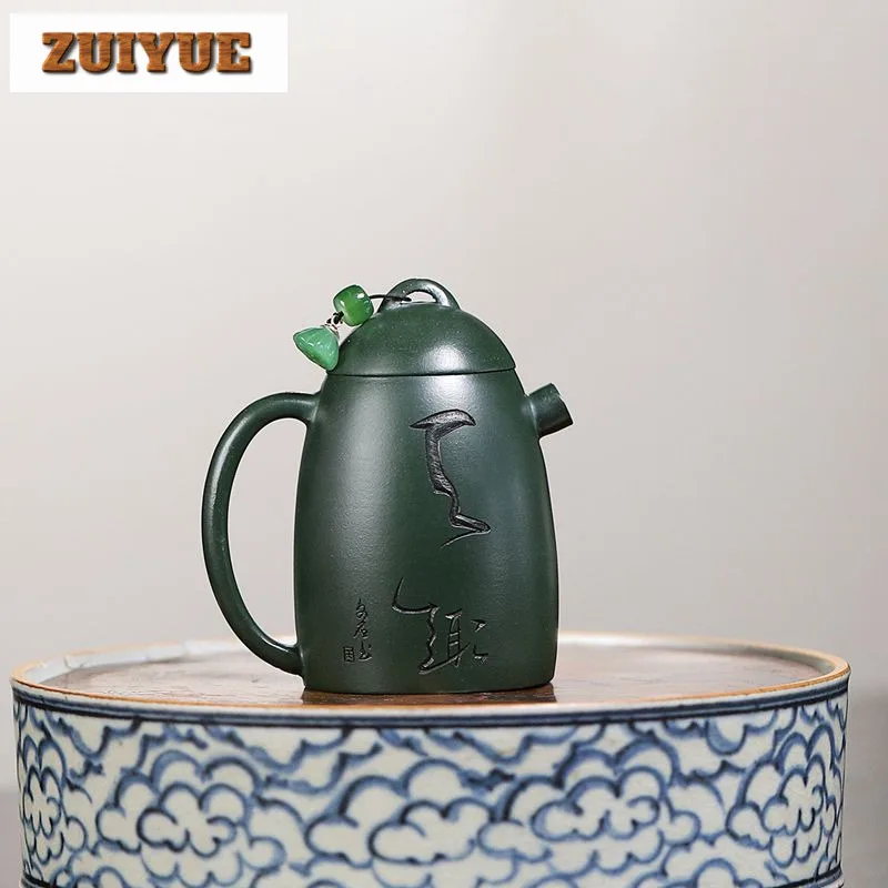 100ml Traditional Yixing Purple Clay Teapots Handmade Qin Quan Pot Raw Ore Green Mud Tea Brewing Kettle Zisha Tea Set For Tea