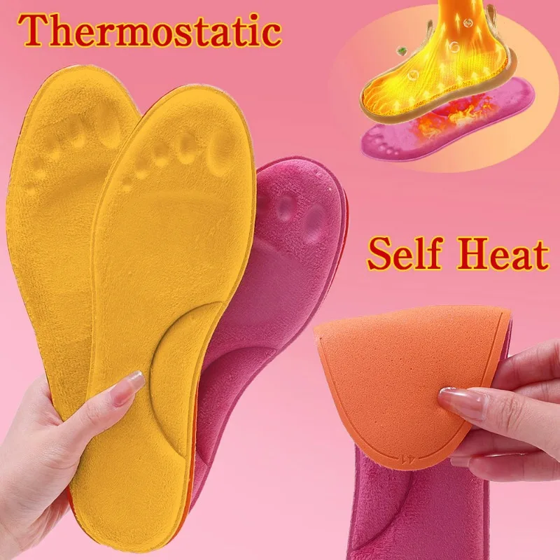 10pcs Unisex Self Heated Thermal Insoles Winter Warm Thicken Memory Foam Shoe Pads Men Women Sports Shoes Self-heating Shoe Pads